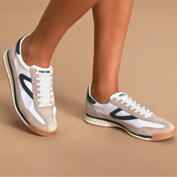 Tretorn RAWLINS 2.0 Style in white gray green Leather upper Memory Foam … - Picture 13 of 14